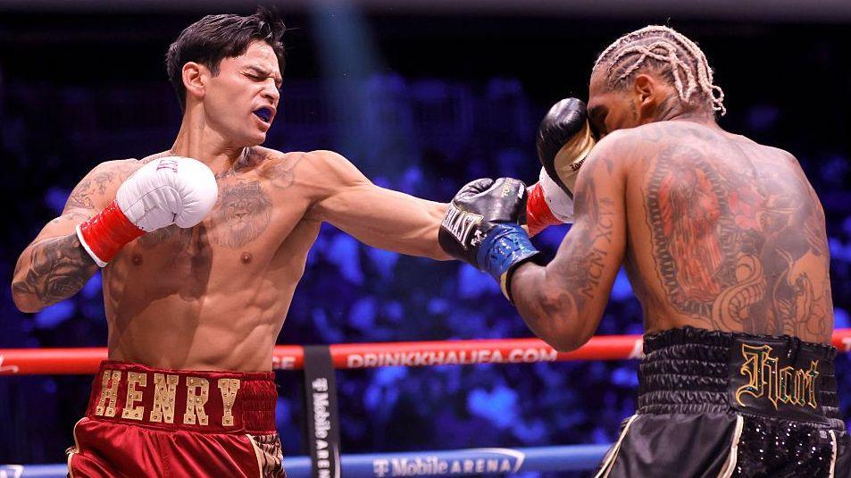 Ryan Garcia lands a punch on Conor Benn