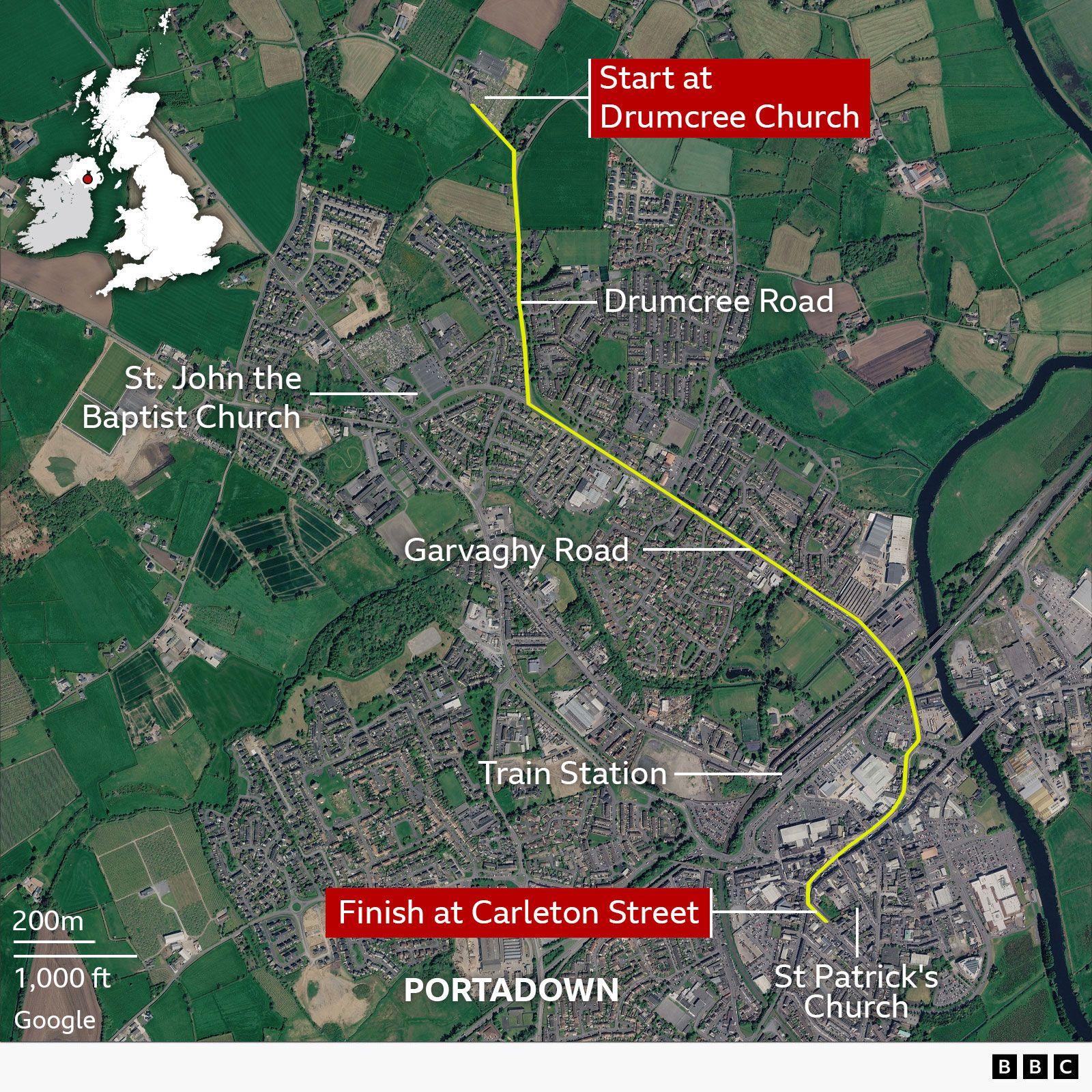 A map of Drumcree