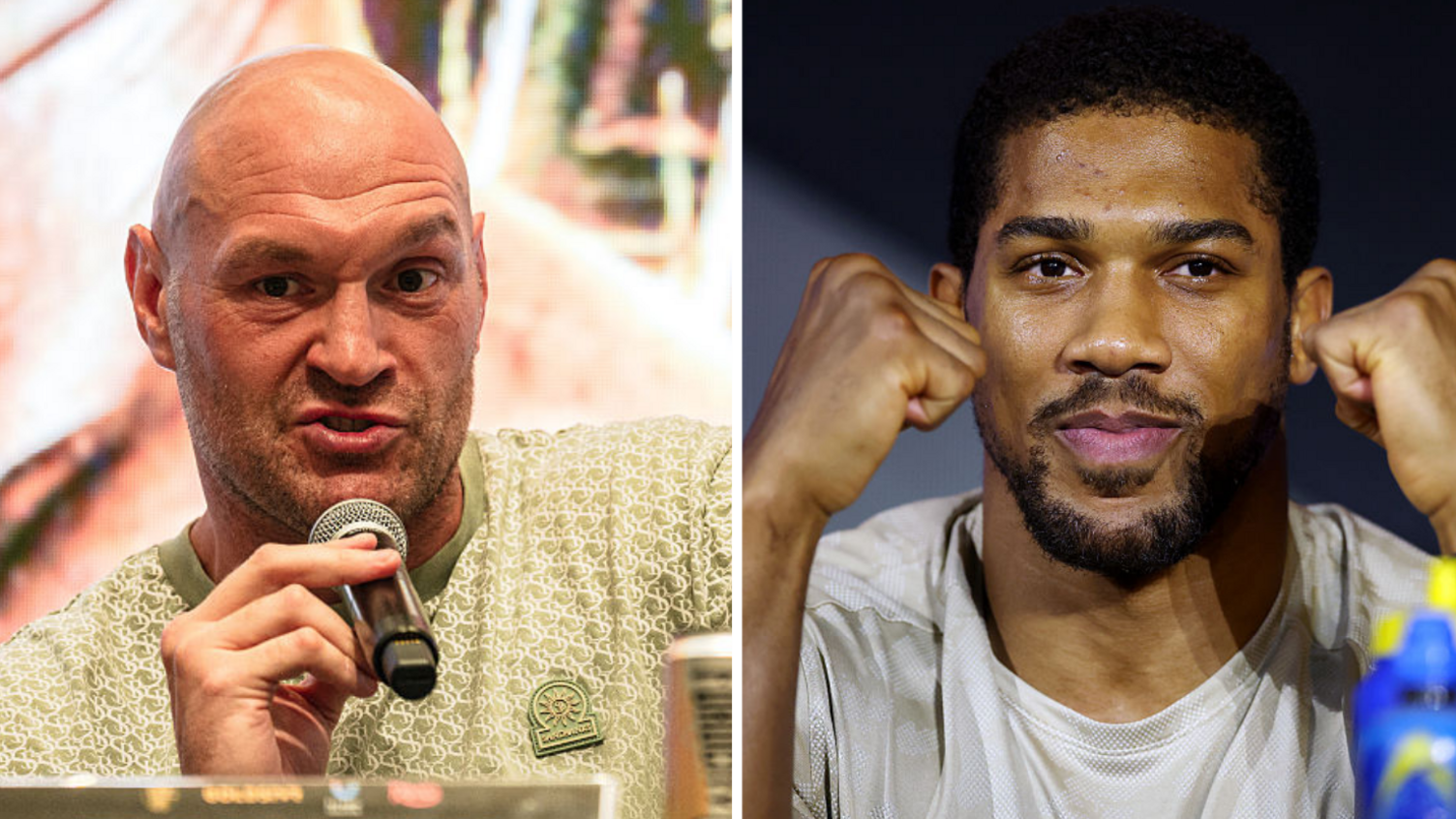 Tyson Fury (left) and Anthony Joshua (right)