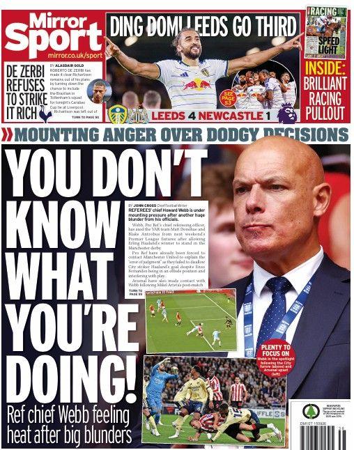 Daily Mirror back page