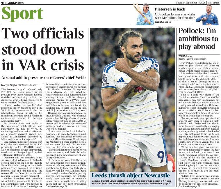The Times back page