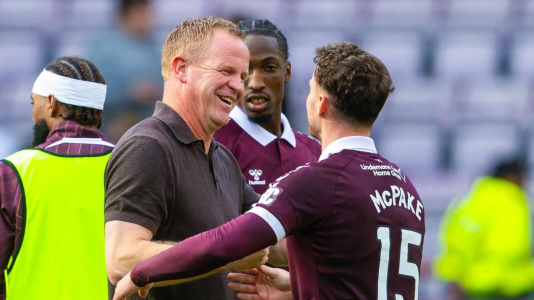 Four wins in a row, but can it only get better for Hearts? Wouter Vrancken congratulates James McPake