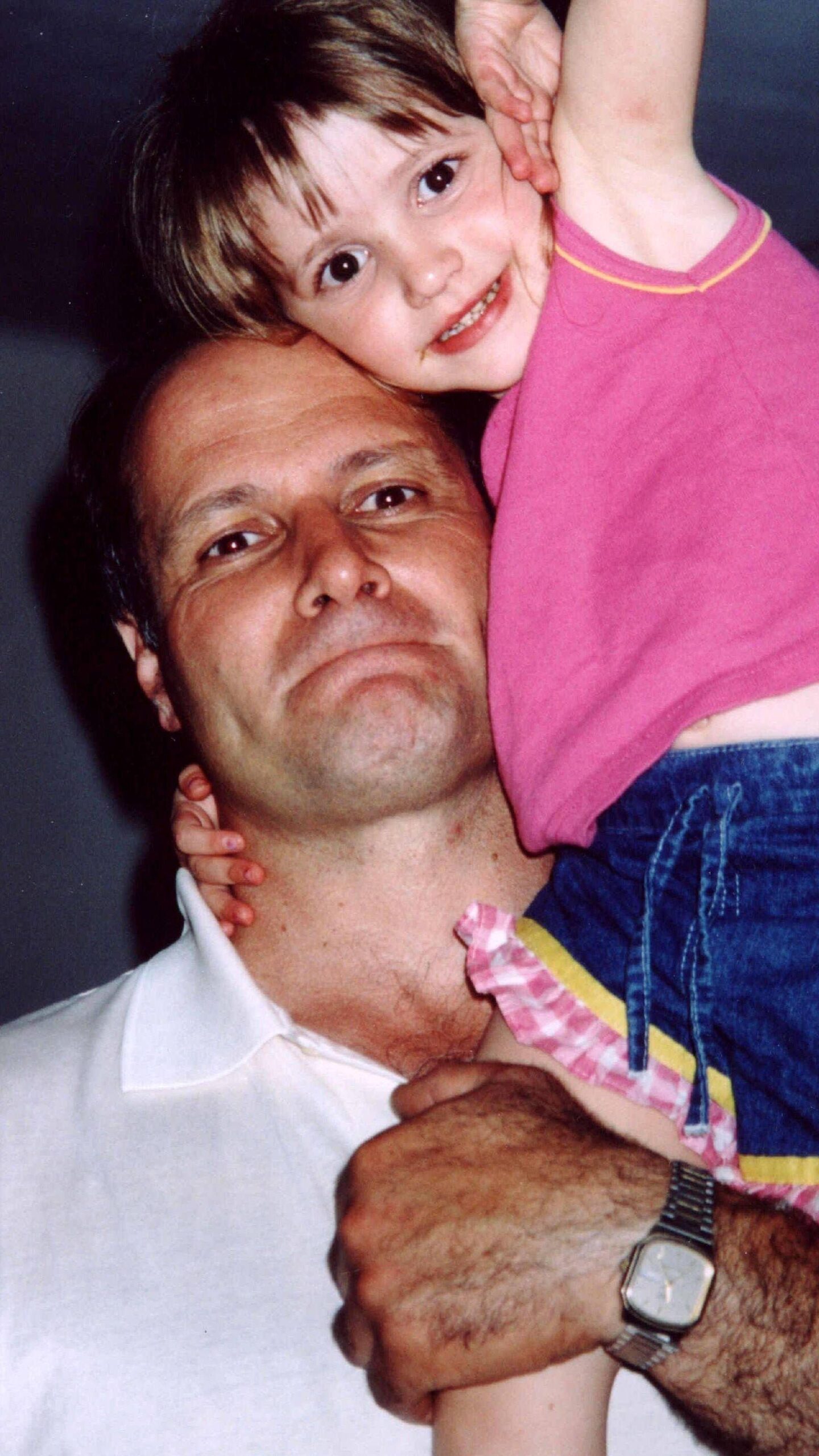 Juliette Scauso as a child with her father, Dennis