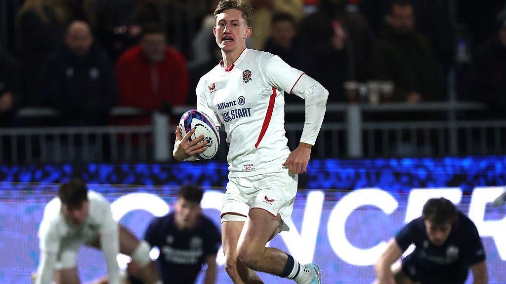 James Pater playing for England Under-20s