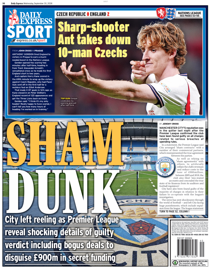 Daily Express back page