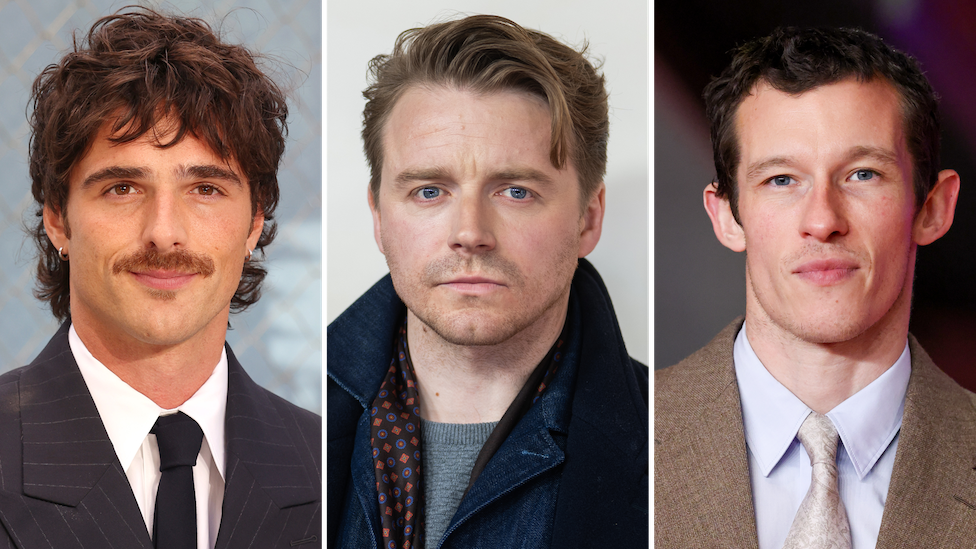 A composite image showing, from left to right, Jacob Elordi, Jack Lowden and Callum Turner