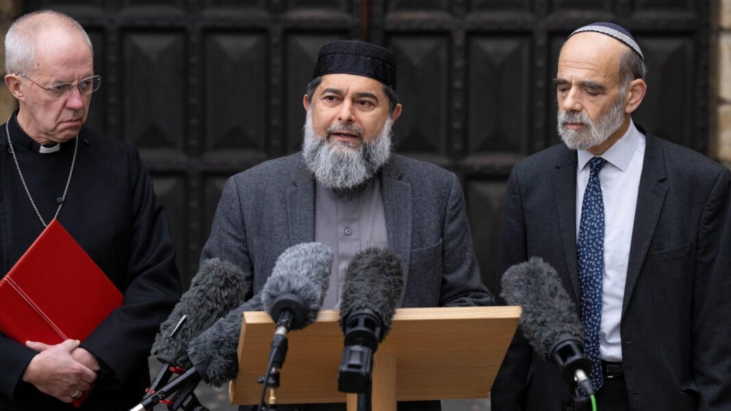 rchbishop of Canterbury Justin Welby, Sheikh Ibrahim Mogra and Rabbi Jonathan Wittenberg