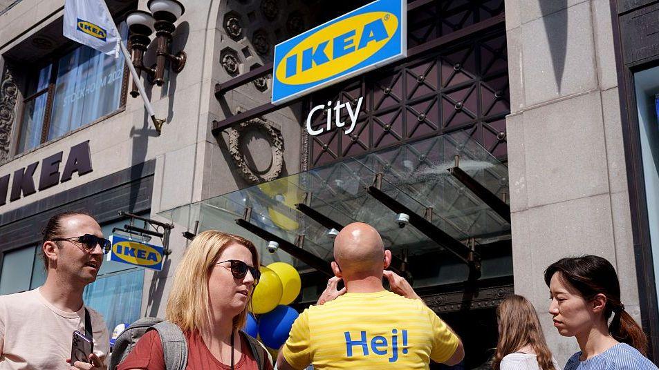 People outside an Ikea City shop