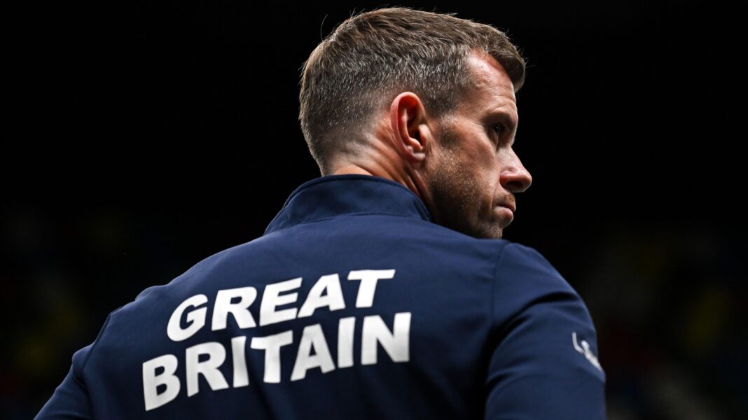 ‘You have to start somewhere’ – inexperienced GB team bid for Davis Cup Finals Leon Smith watches a Davis Cup practice session in London