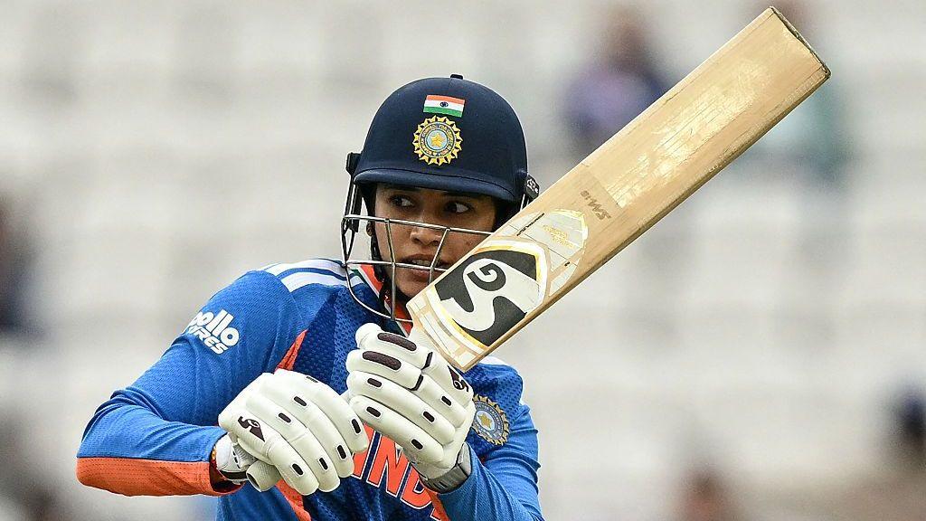 Smriti Mandhana plays a shot