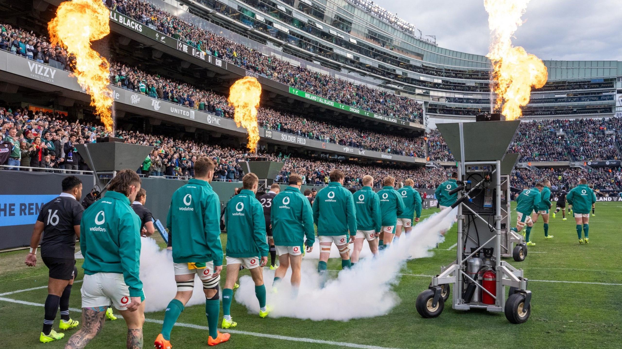 Ireland and New Zealand walk out at Soldier Field
