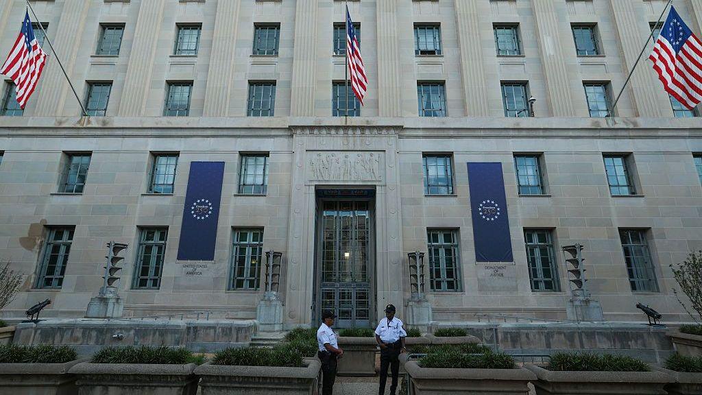 The US Justice Department building in Washington DC