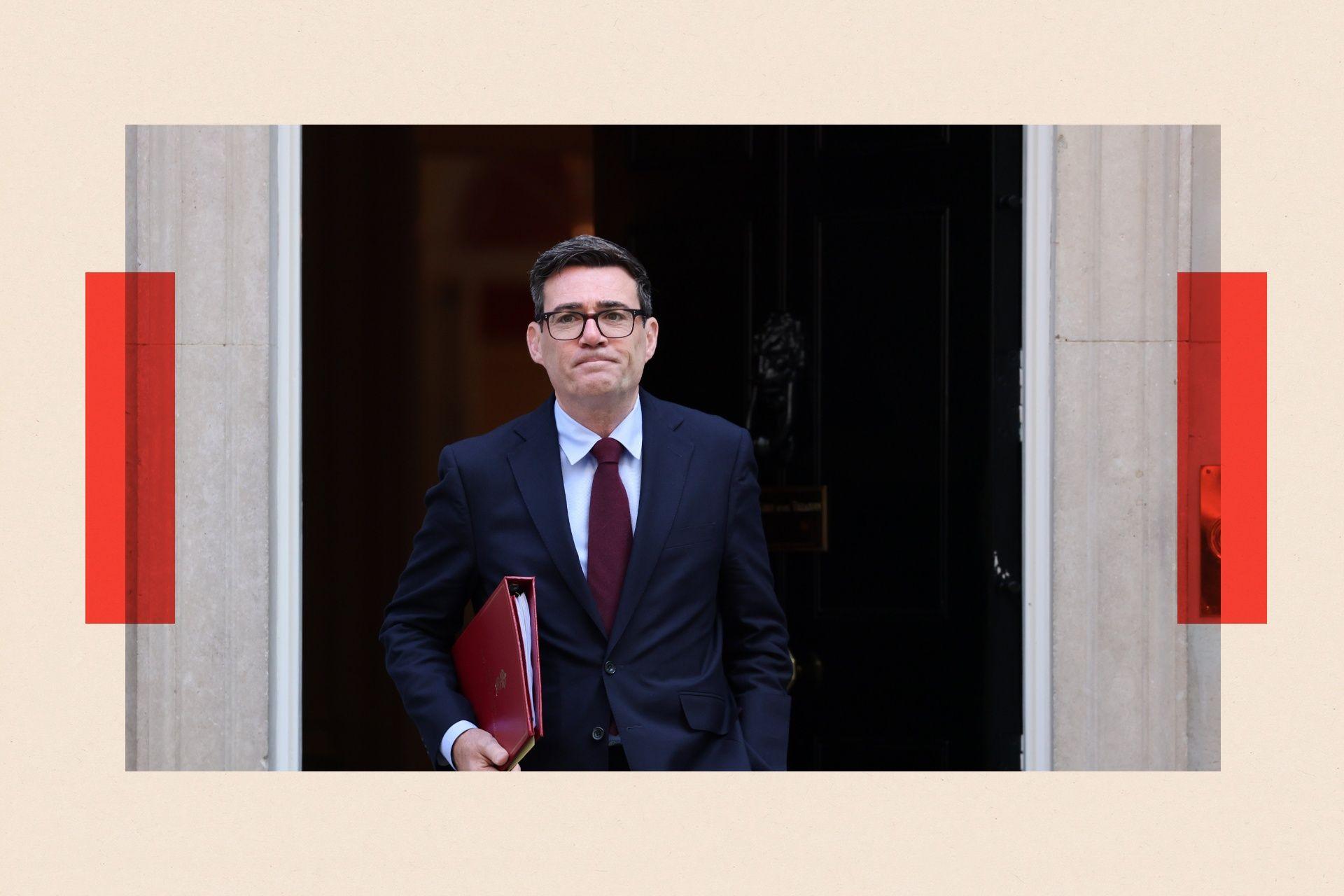 British Prime Minister Andy Burnham departs 10 Downing Street f