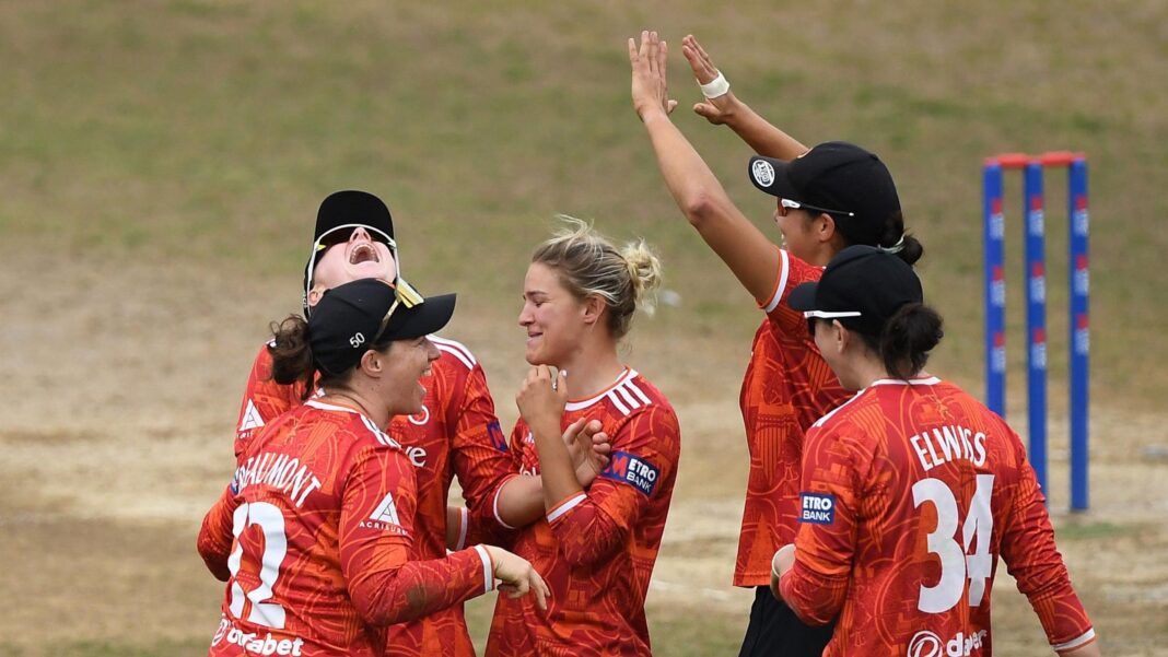 Blaze win One-Day Cup in last-ball thriller The Blaze celebrate a wicket by spinner Lucy Higham