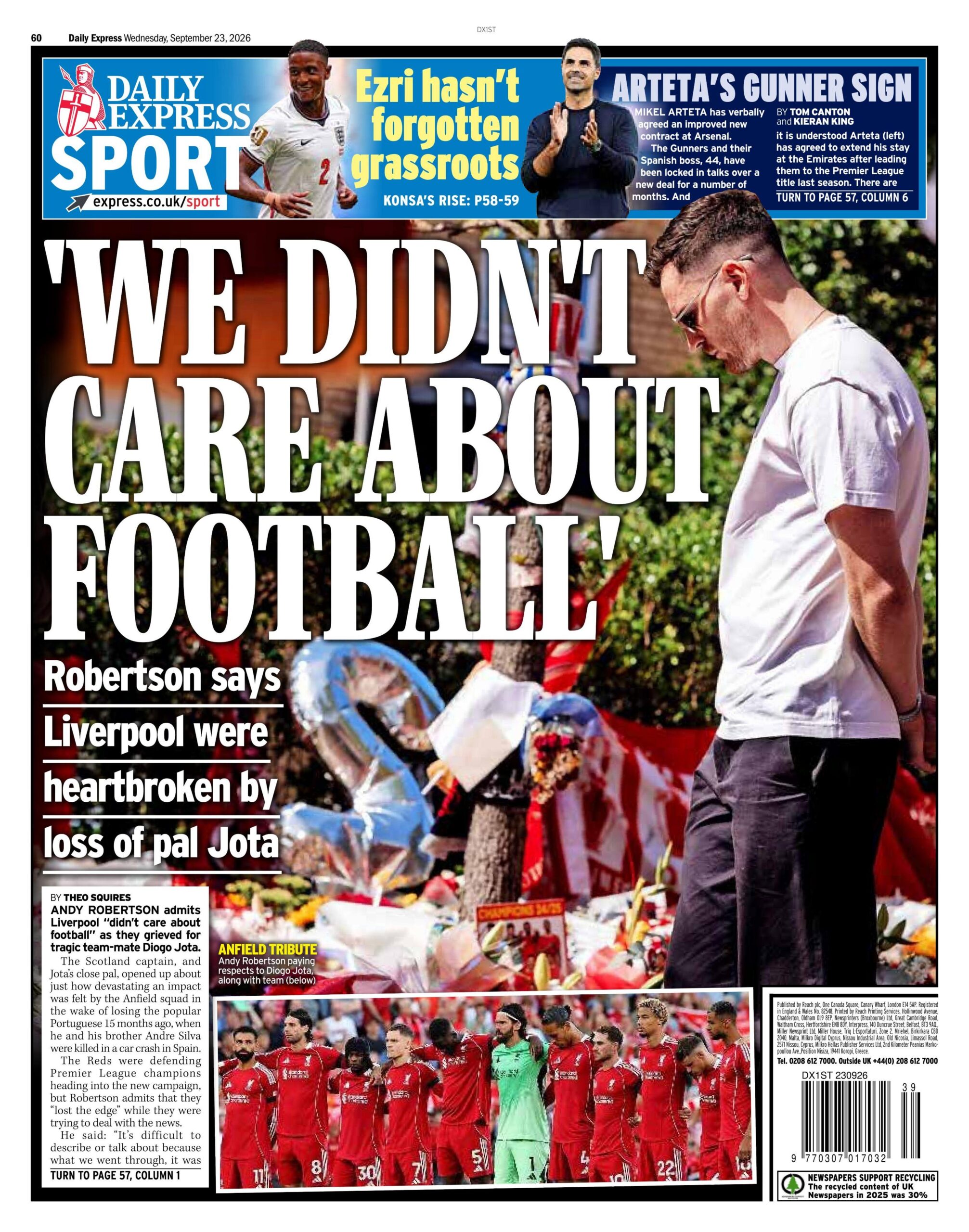 Daily Express back page
