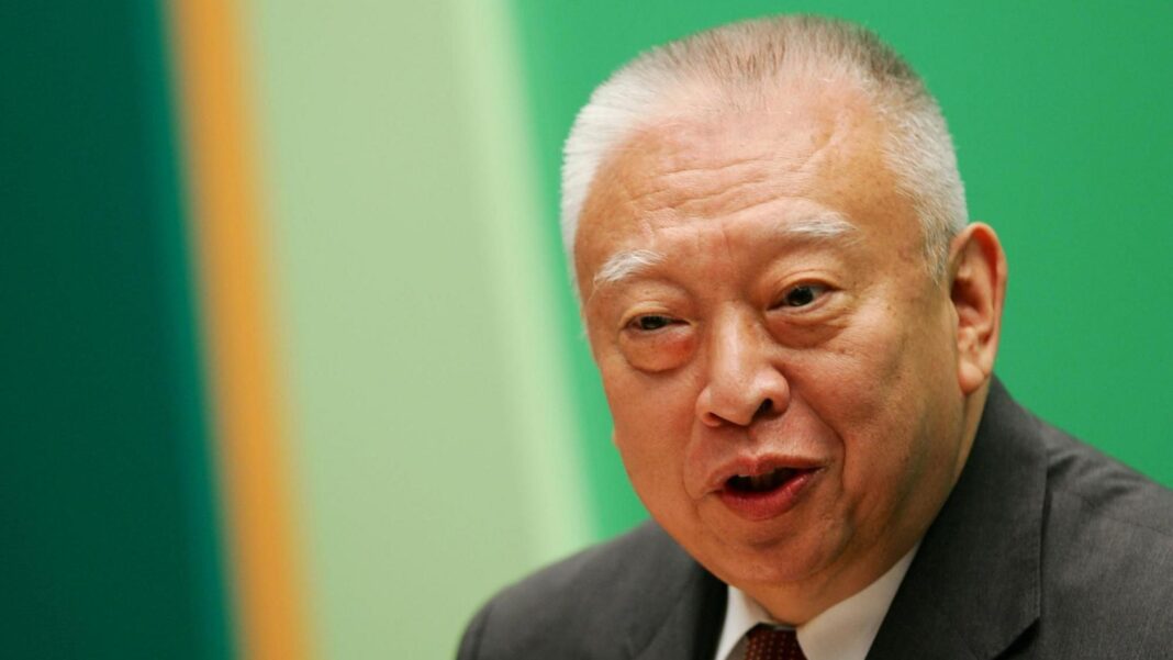 Hong Kong’s first leader after British handover dies Tung Chee-hwa wearing a dark suit and white shirt