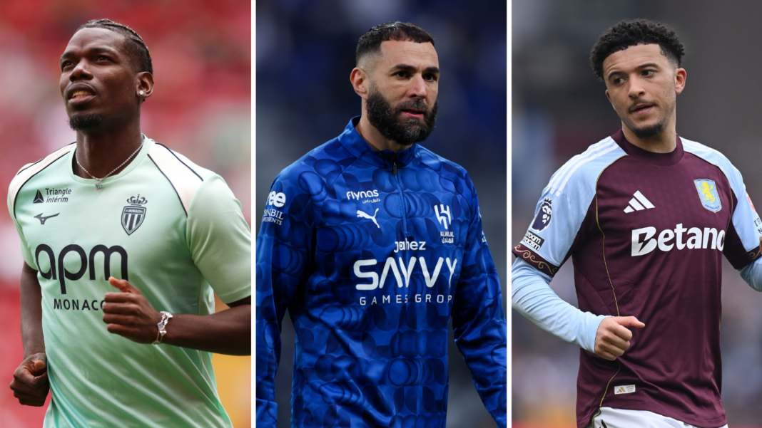 Paul Pogba, Karim Benzema and Jadon Sancho