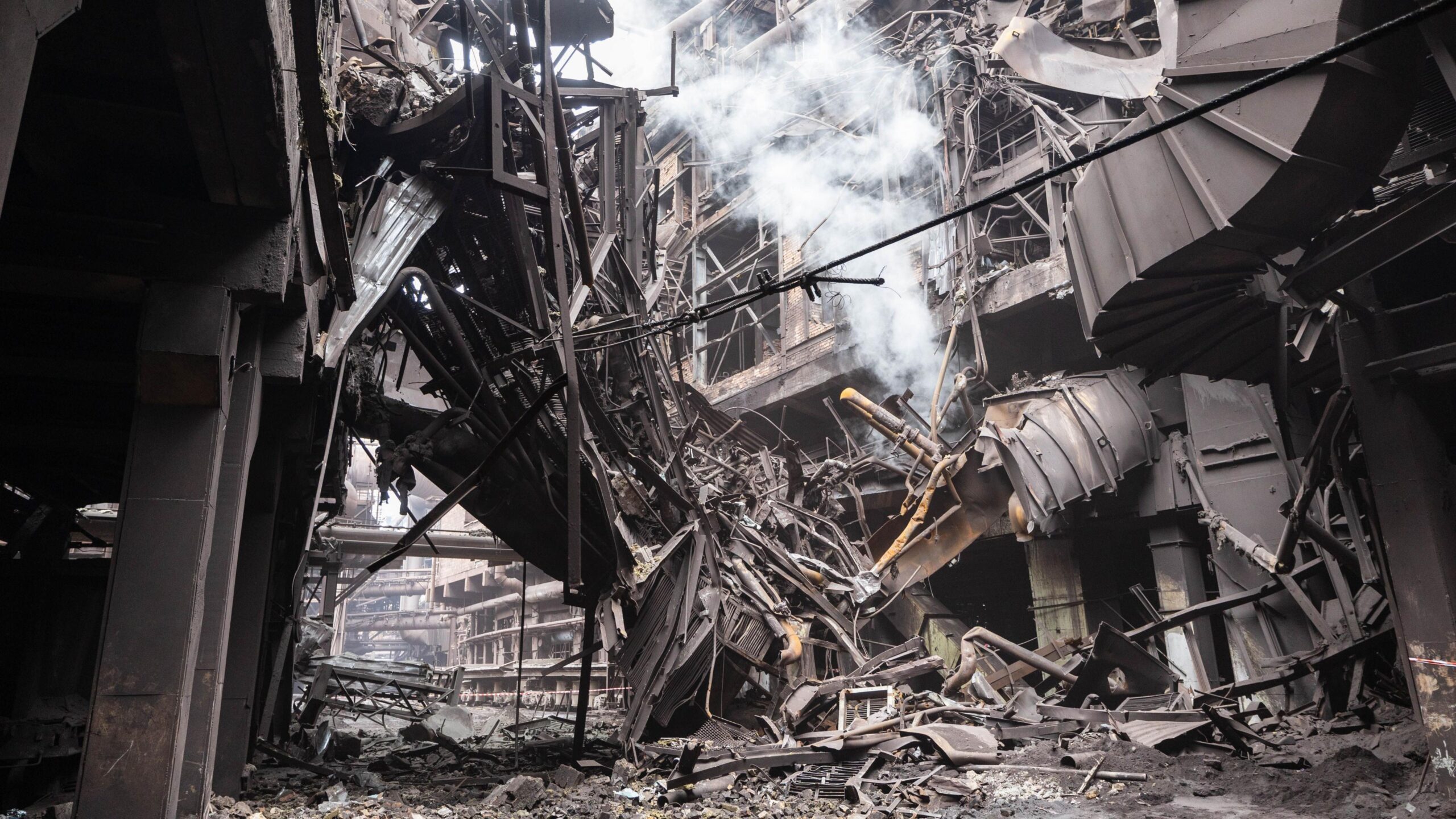 A mangled steelworks