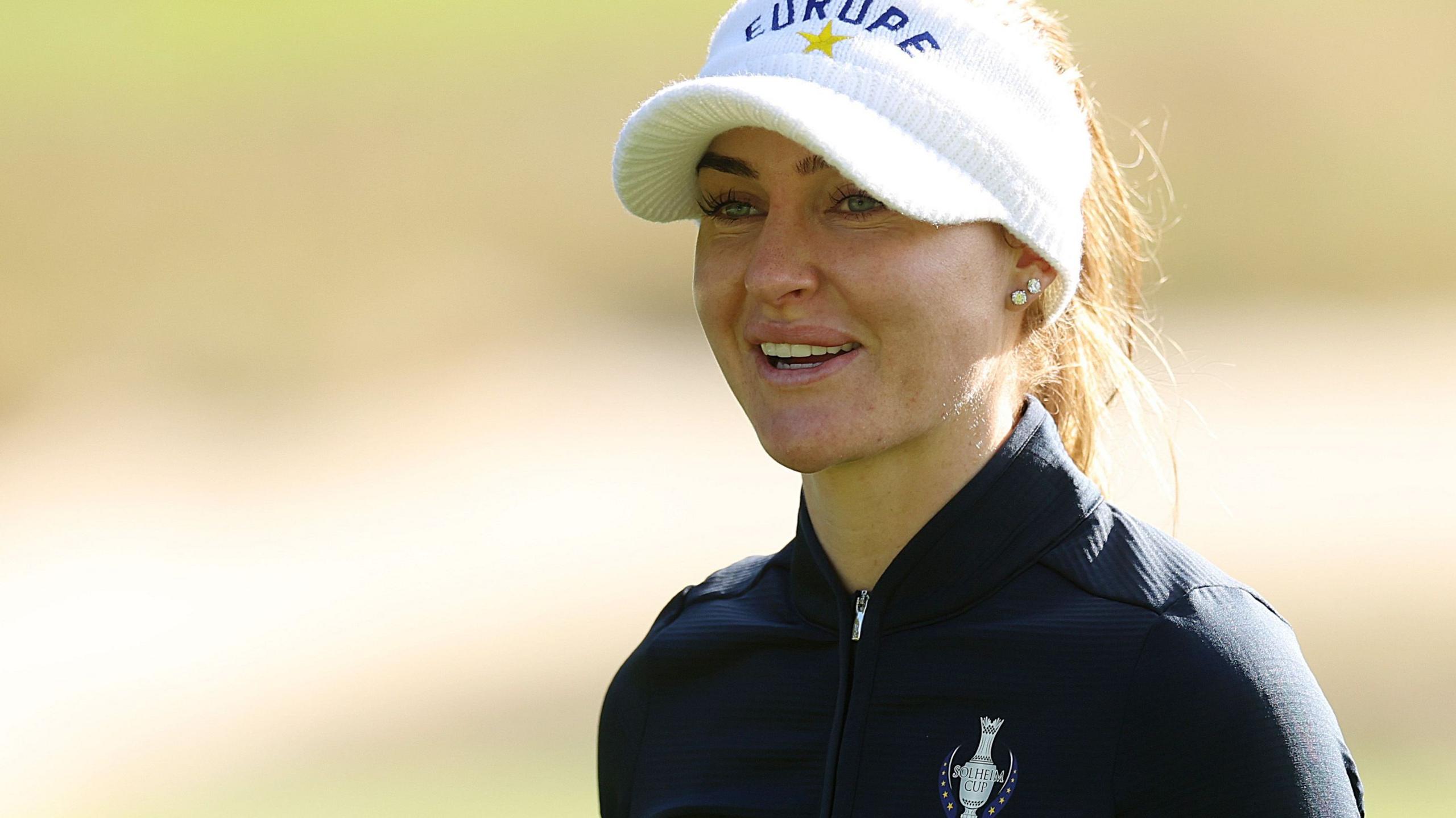 Charley Hull wearing a Europe hat at the 2026 Solheim Cup in the Netherlands