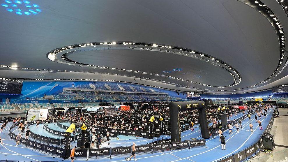 A general view of the National Speed Skating Oval where the Hyrox Beijing event took place.