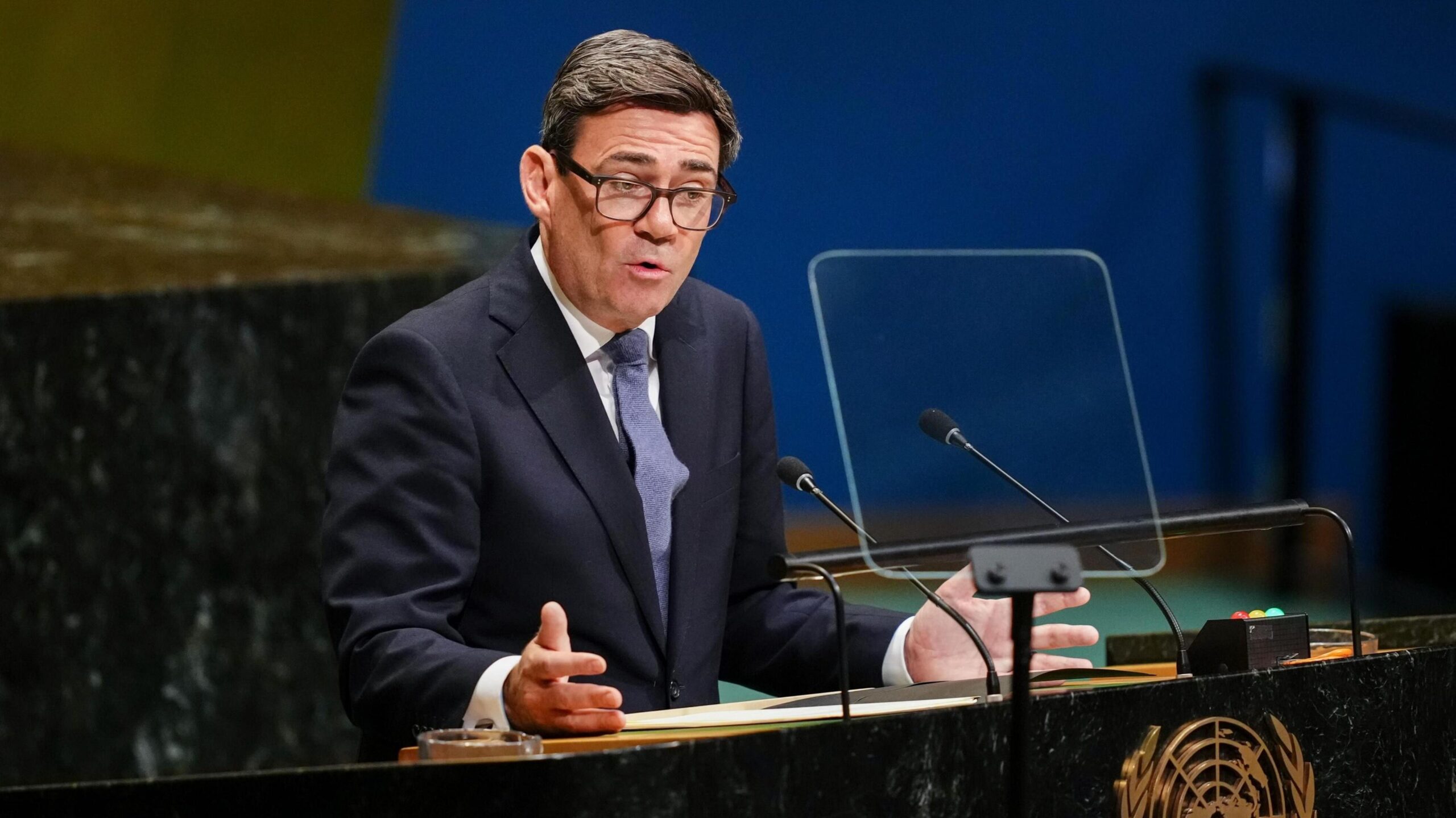 Andy Burnham addresses the UNGA.