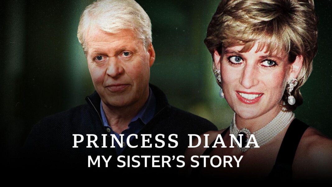 A graphic featuring Princess Diana and her brother, Earl Spencer, with the text 
