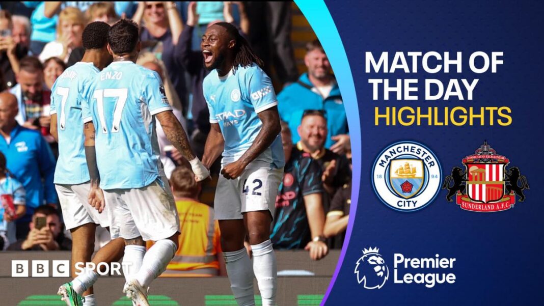 Man City beat Sunderland in eight-goal thriller to go three points clear Man City beat Sunderland in eight-goal thriller to go three points clear
