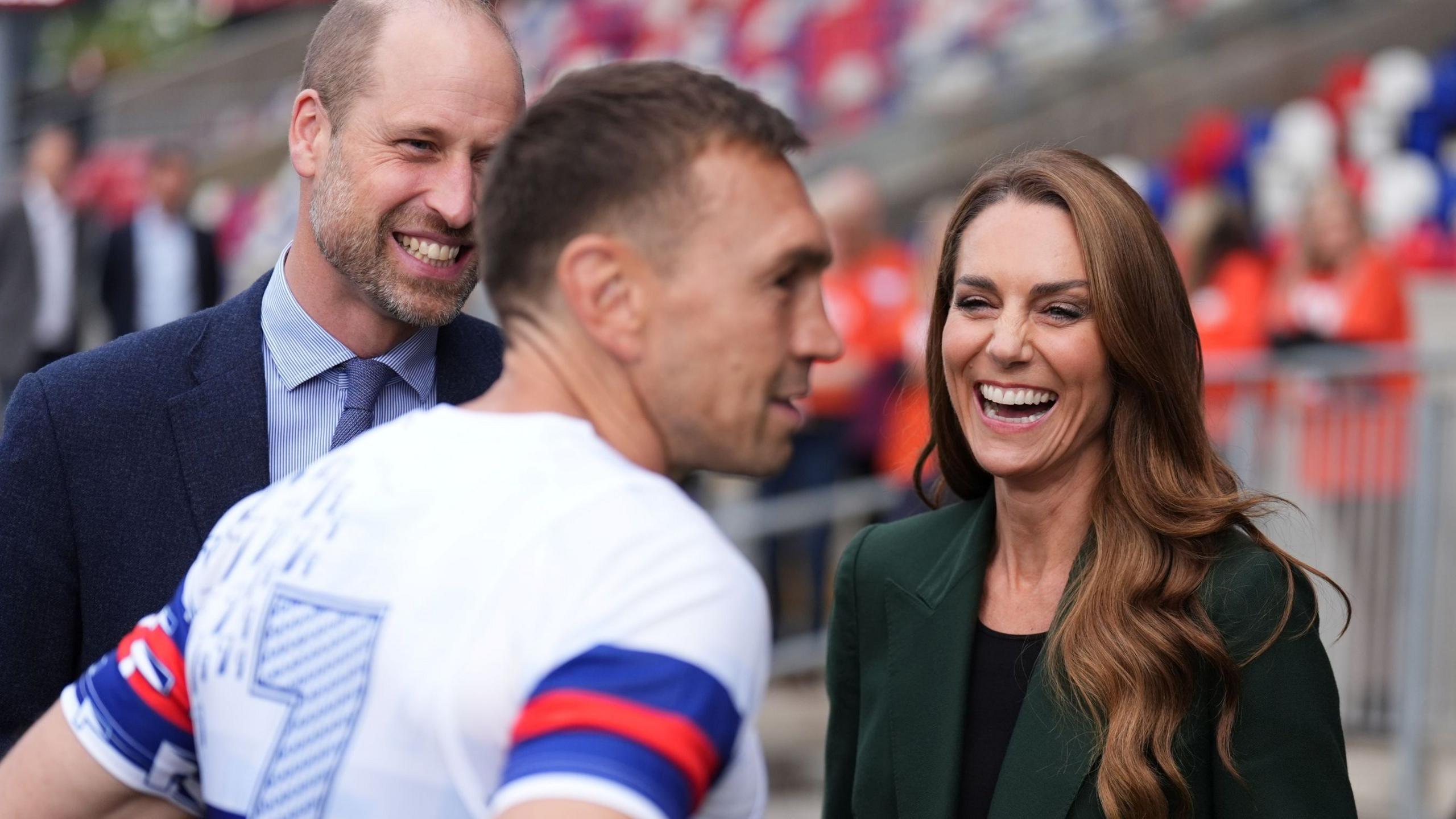 Prince William and Catherine made an unexpected appearance to meet Sir Kevin Sinfield