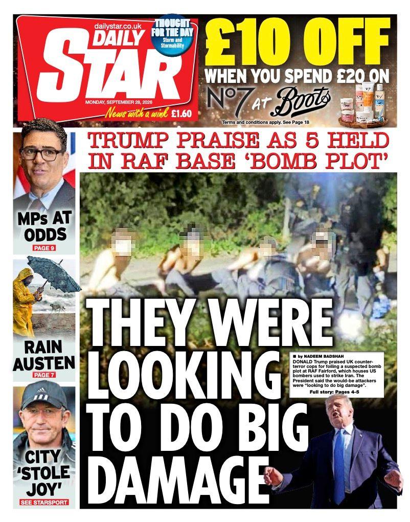 The headline on the front page of the Daily Star reads: “They were looking to do big damage”.