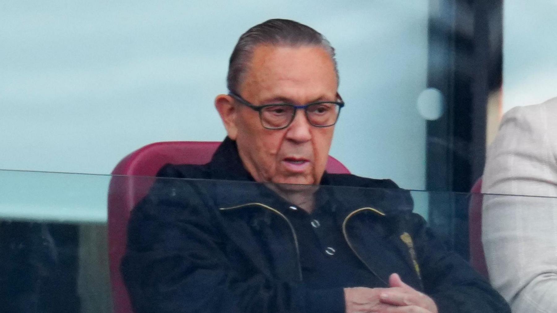 David Sullivan in the hospitality area at West Ham