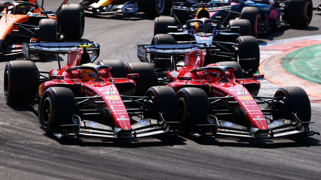 Far too late for title fight priority – Hamilton Lewis Hamilton and Charles Leclerc go wheel-to-wheel at the first chicane at Monza