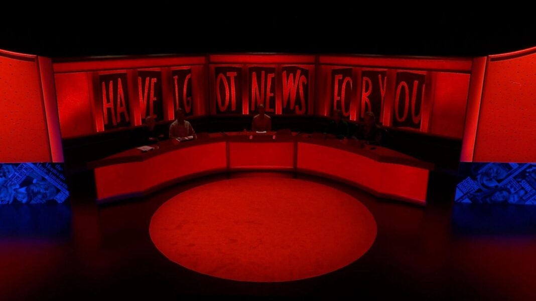 The Have I Got News For You studio set just before the lights go up for an episode of the show
