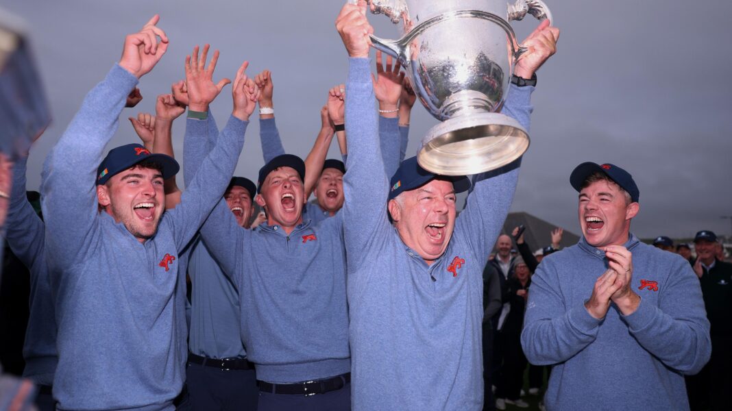 GB&I make history with first Walker Cup since 2015 Dean Robertson lifts the Walker Cup
