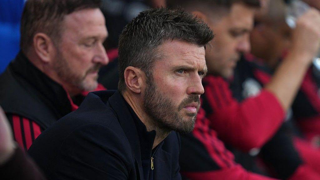 Manchester United head coach Michael Carrick during the 1-1 draw at Fulham