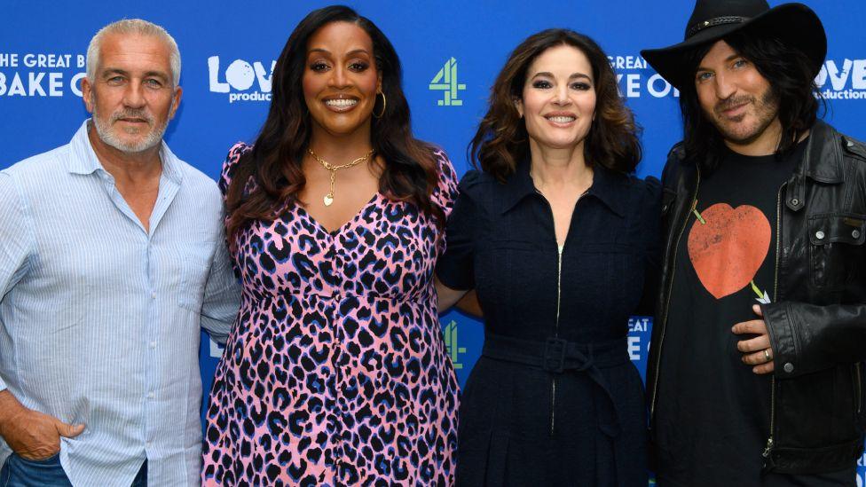 Paul Hollywood, Alison Hammond, Nigella Lawson, and Noel Fielding at the launch of the new series of "The Great British Bake Off" on September 07, 2026 in London, England