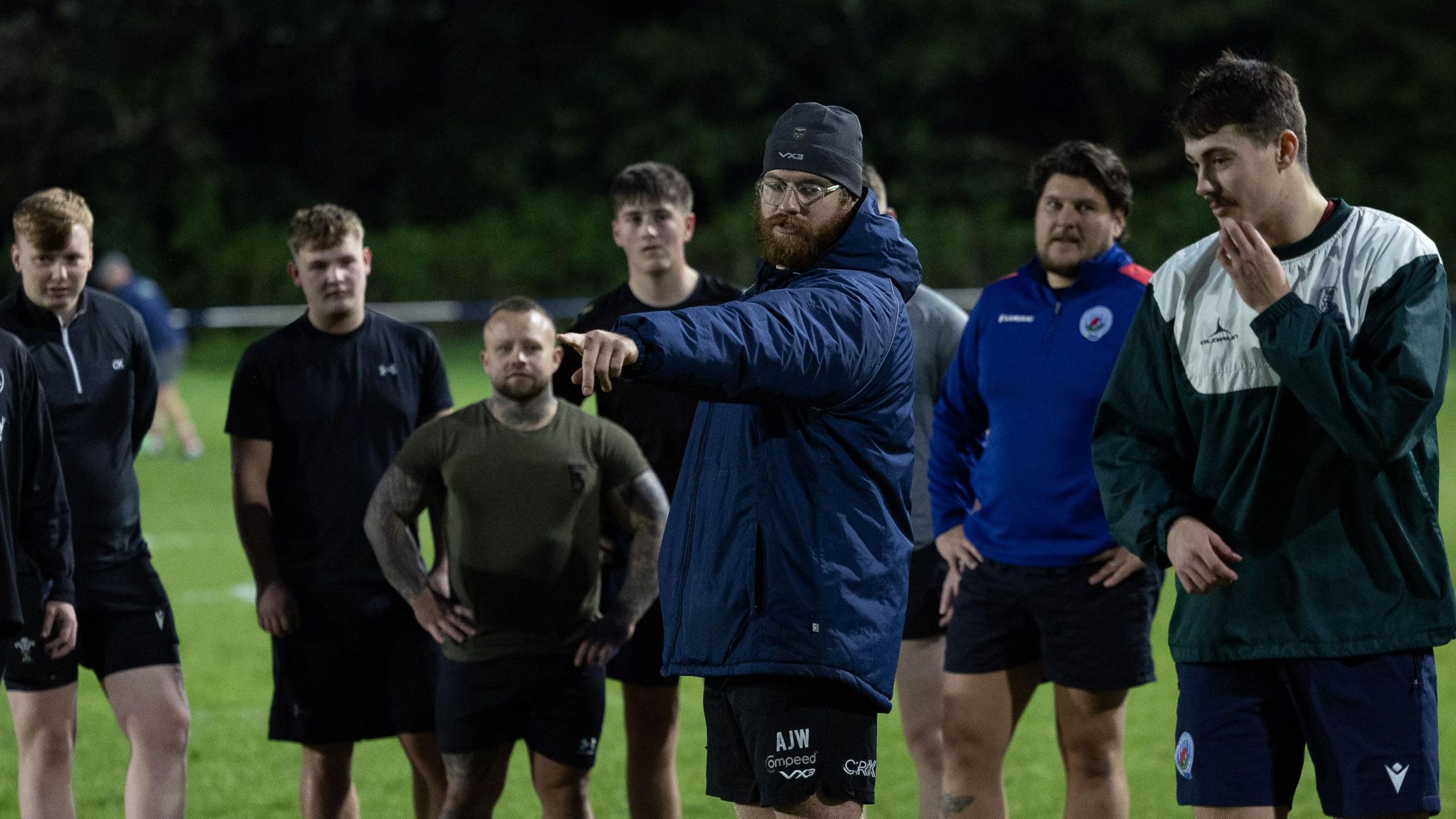 Aaron Wainwright coaching at Whiteheads RFC