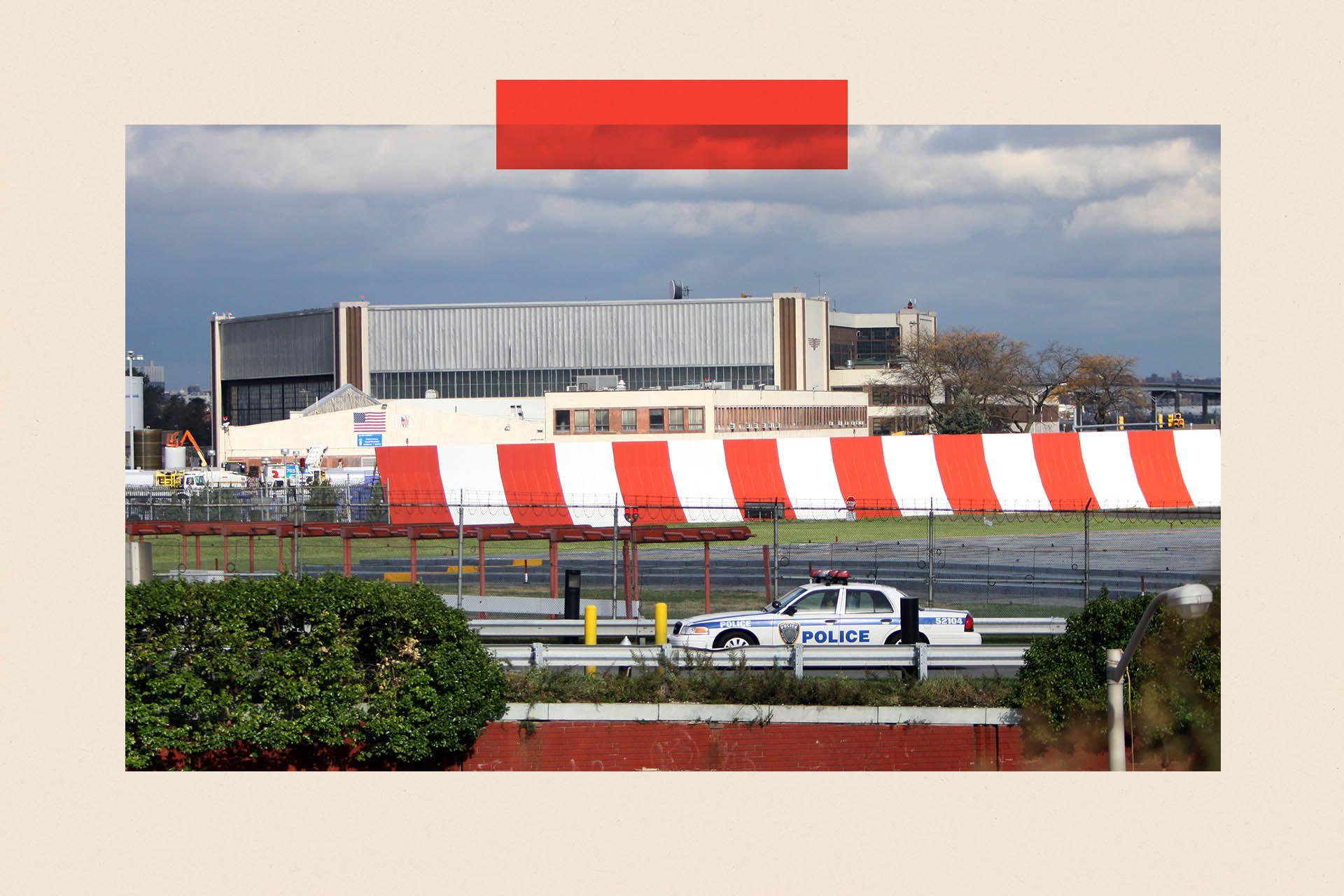 LaGuardia airport from a distance during a flooding incident in 2012