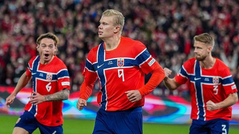 Erling Haaland celebrates a goal