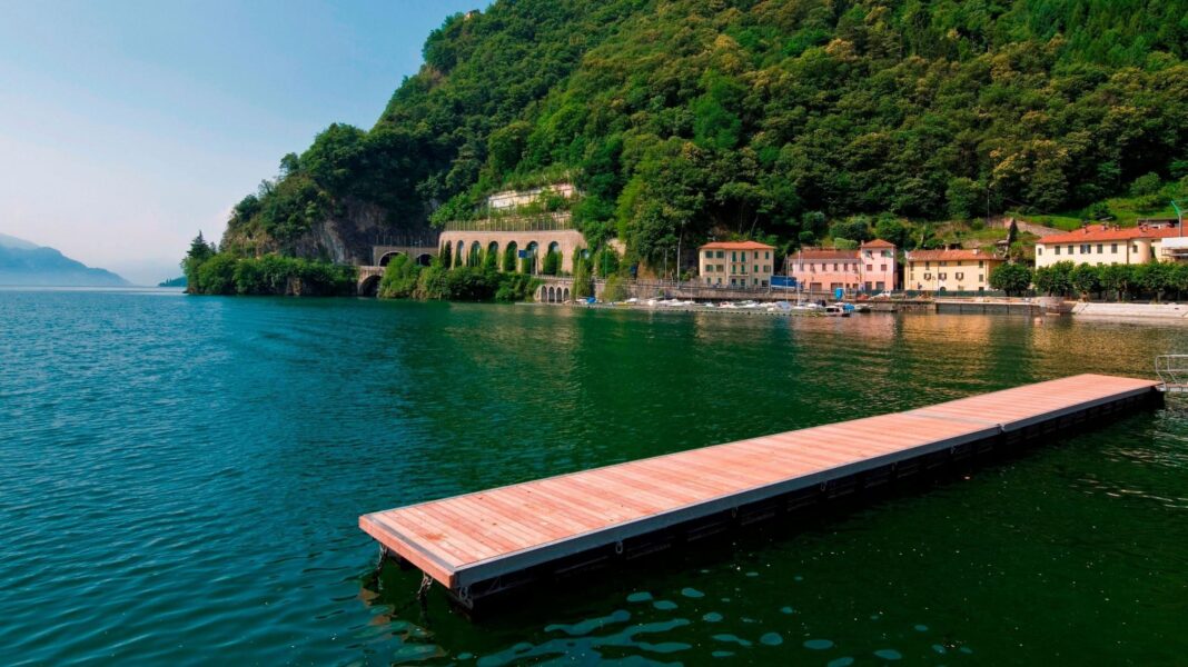 British man missing after diving into Lake Como to rescue teenager A photo of a pontoon at Dongo on Lake Como from 2011.