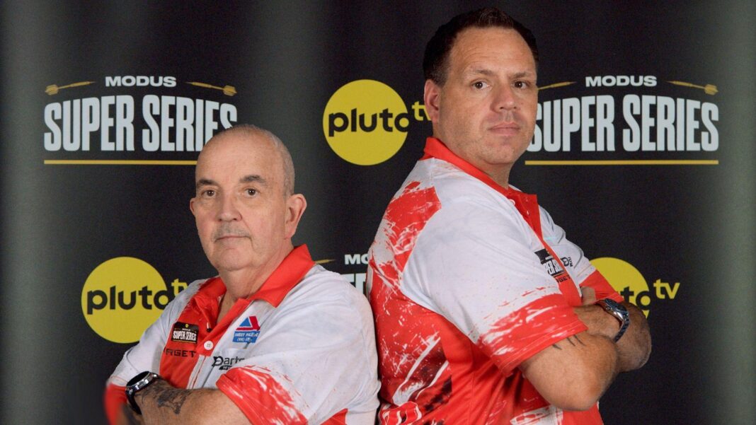 Phil Taylor and Adrian Lewis