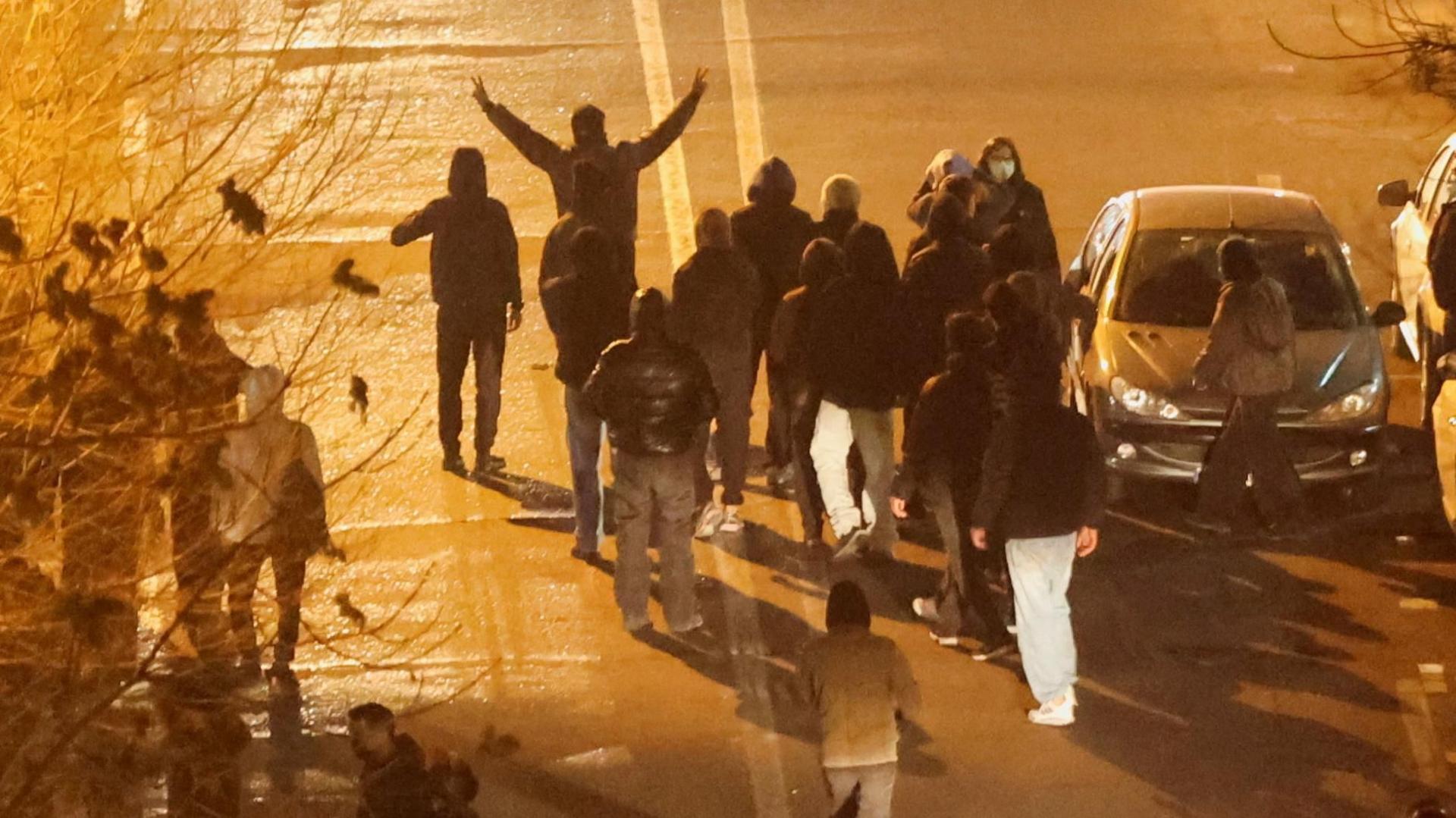 Iranians protest on a street in Tehran, Iran (8 January 2026)