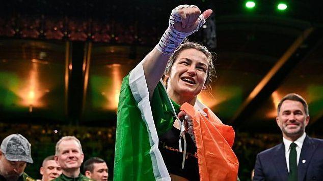Katie Taylor salutes the Croke Park crowd