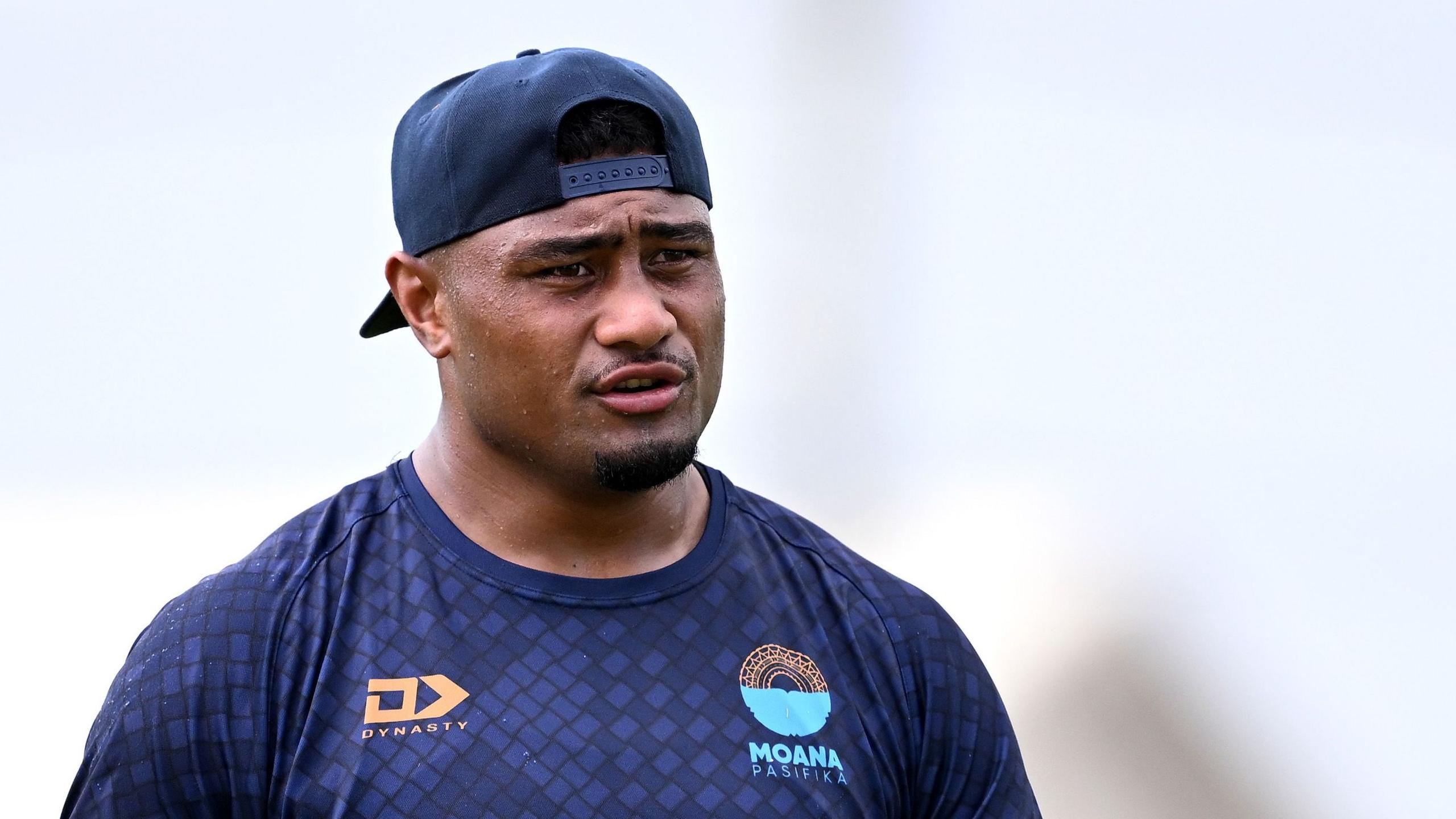 Samiuela Moli training with Moana Pasifika in 2024