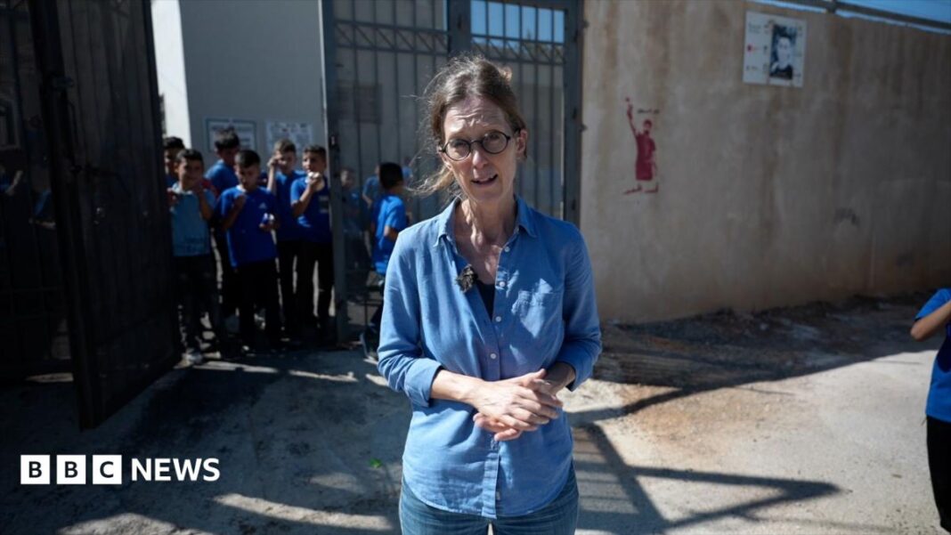 Watch: Pupils return to West Bank school behind barbed wire to protect against settlers image