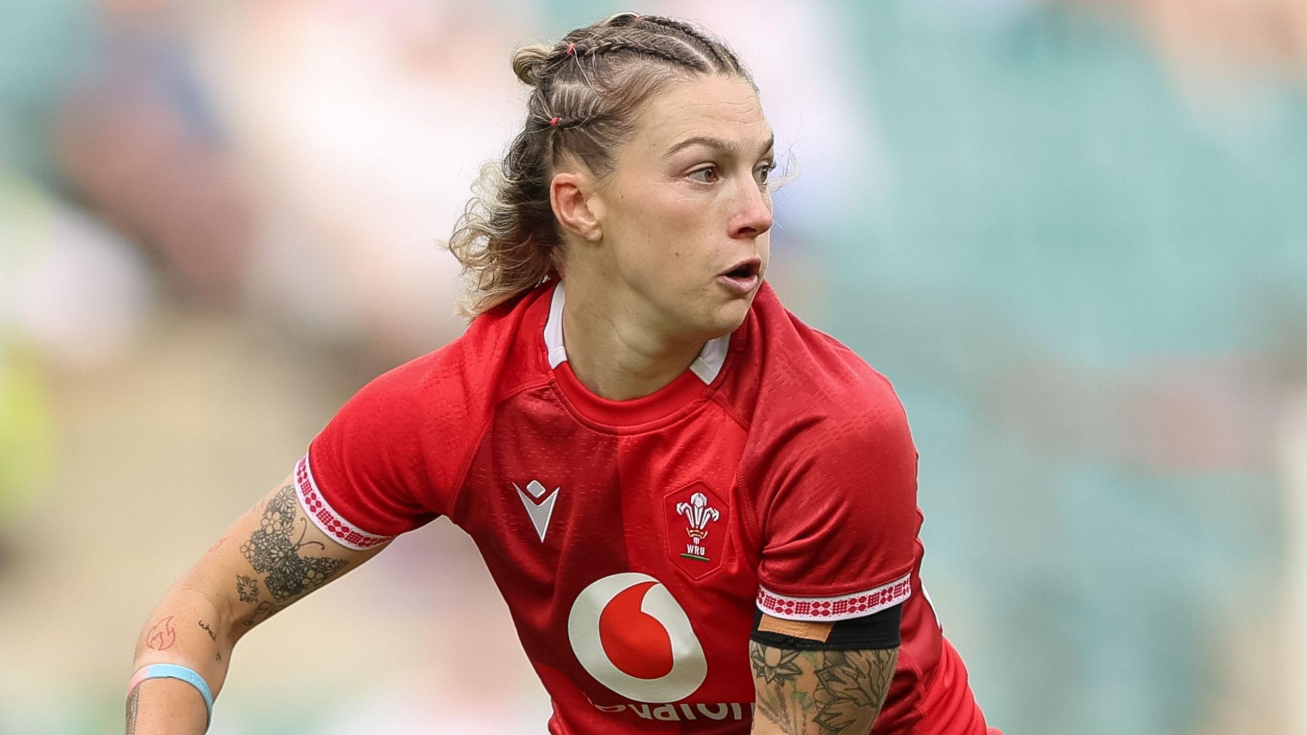 Keira Bevan in action for Wales