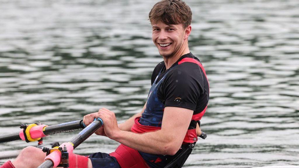 Callum Russell rowing