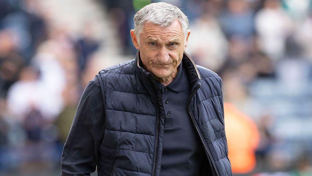 Blackburn Rovers manager Tony Mowbray looks on during the Championship match against Preston North End