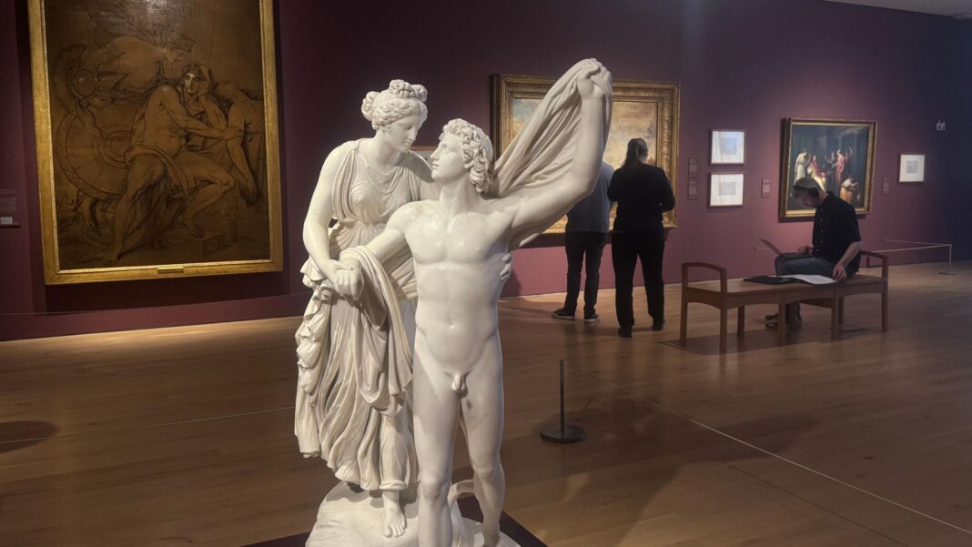 Odyssey painting goes on show at city art gallery A John Flaxman sculpture in a gallery room.