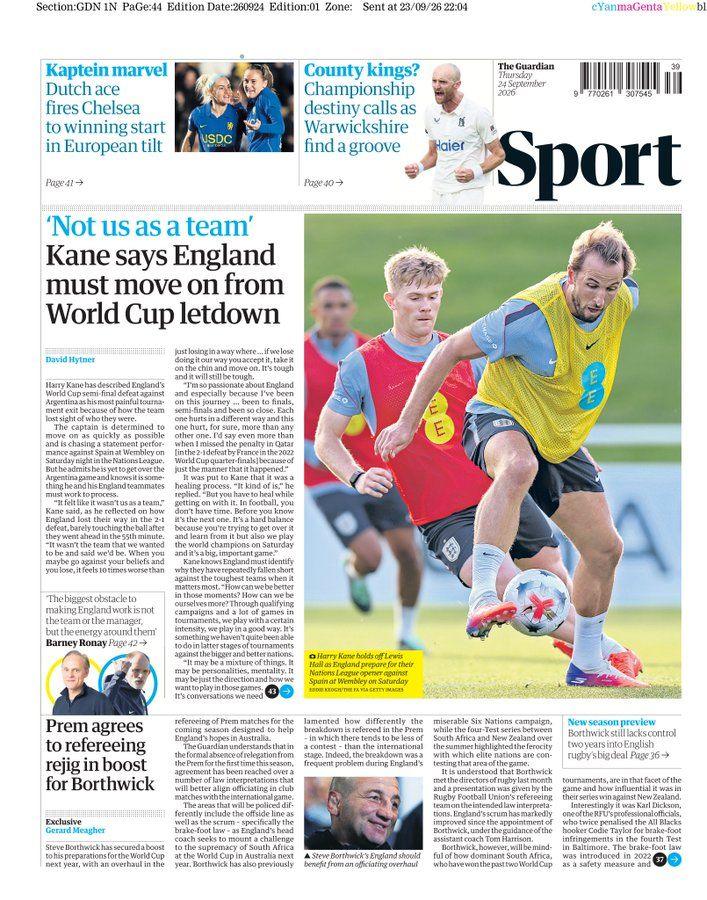 The Guardian back page