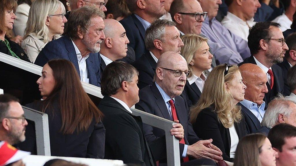 Manchester United minority owner Sir Jim Ratcliffe and co-chair Avram Glazer at Old Trafford